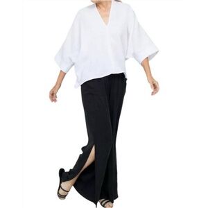 Natalie Busby White Off The Cuff V-Neck Shirt